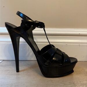 Yves Saint Laurent Black Strappy Heels